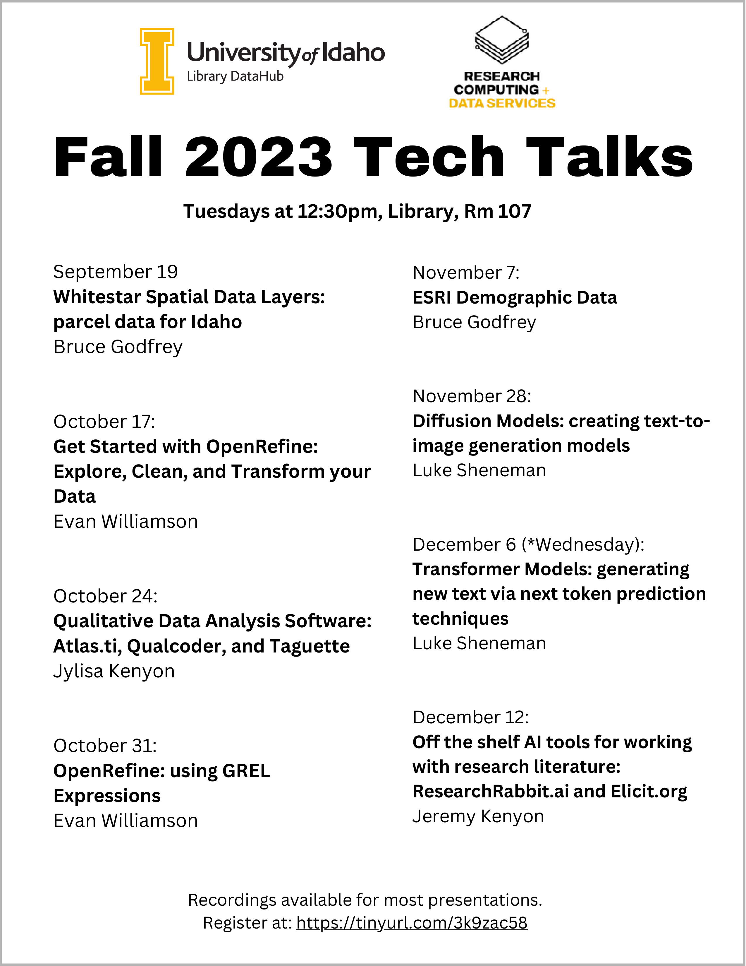 Data Hub Tech Talks Flyer