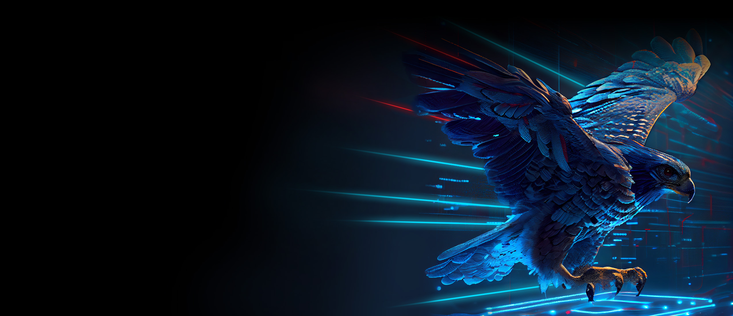 Blue digital falcon