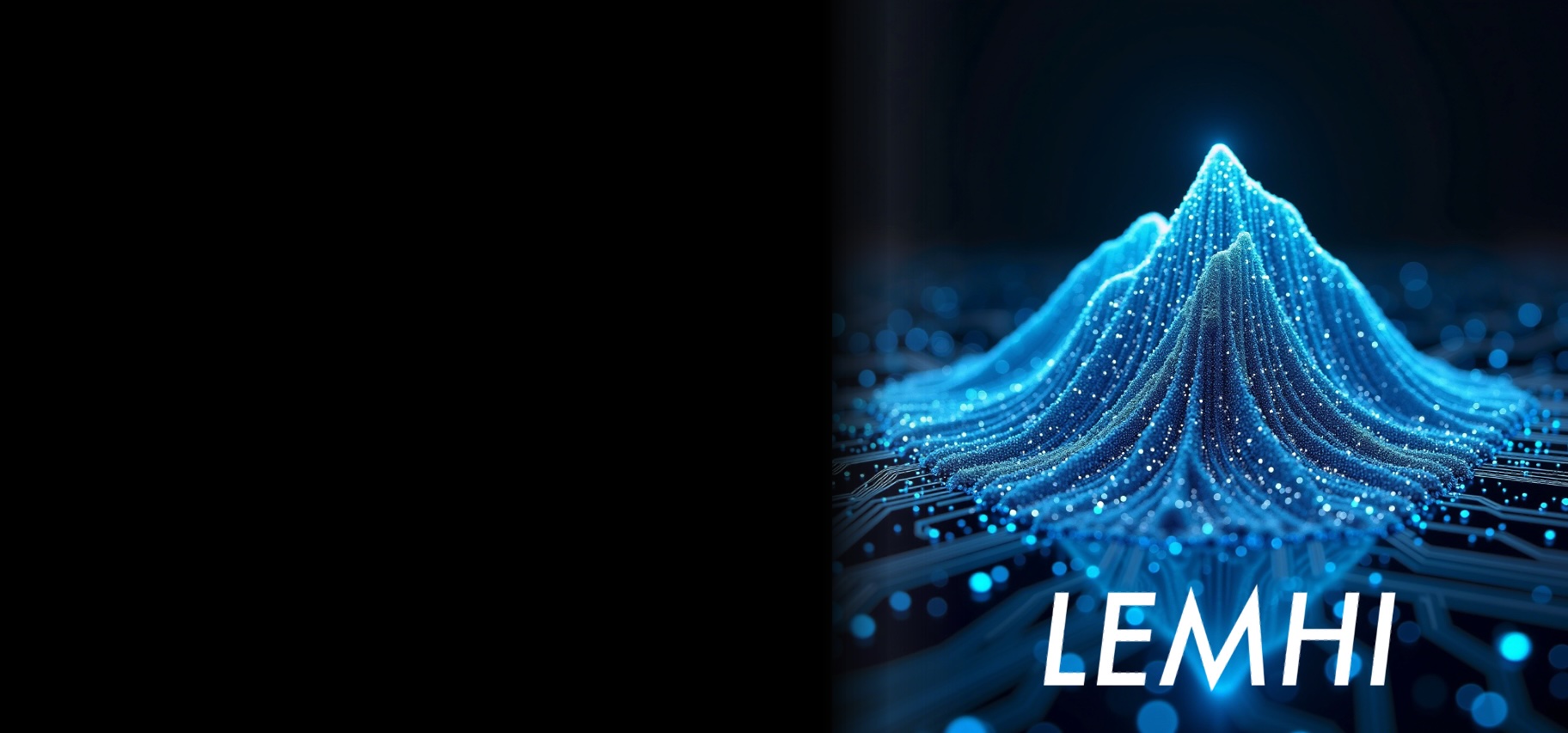 Blue digital mountain